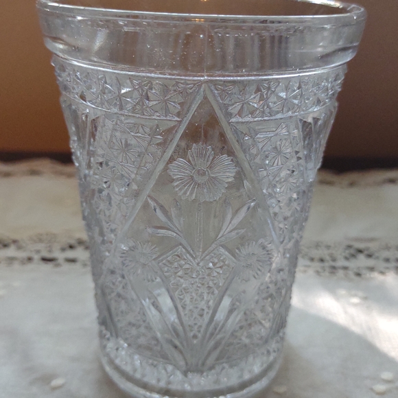 1920s Elegant Clear Pressed Glass Tumbler - Picture 1 of 5